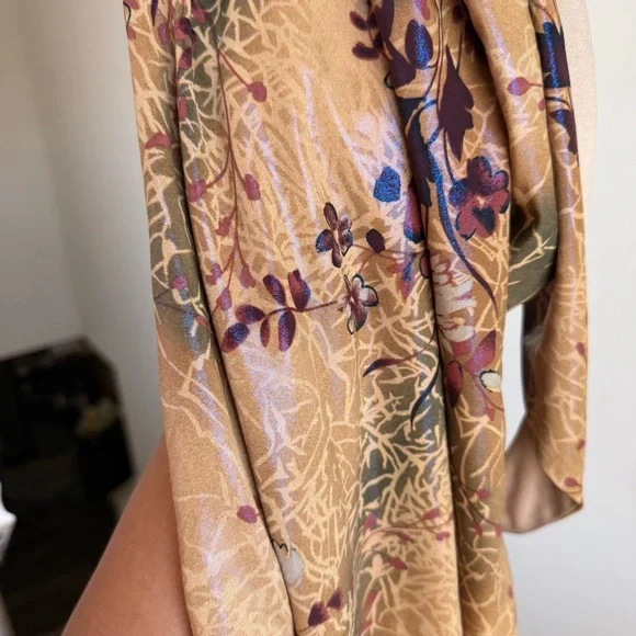 NWOT VINTAGE Y2K PAPAYA IRIDESCENT HALTER MIDI DRESS - Picture 5 of 5